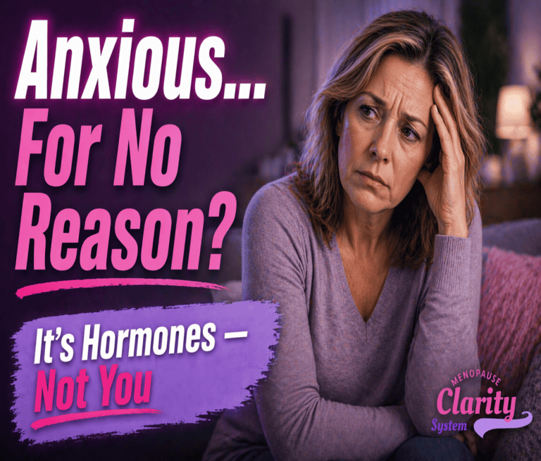 Woman experiencing menopause anxiety feeling overwhelmed and stressed