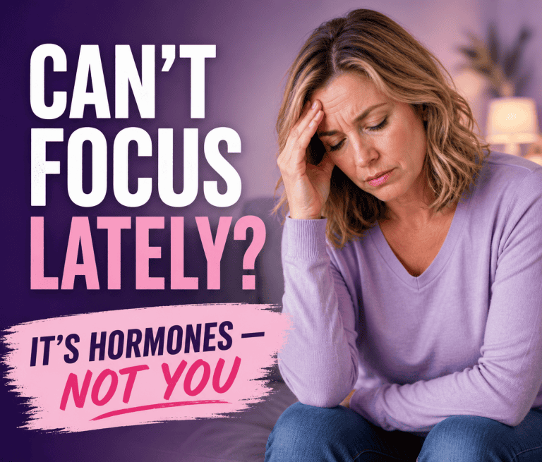 Woman experiencing menopause brain fog struggling with focus and memory